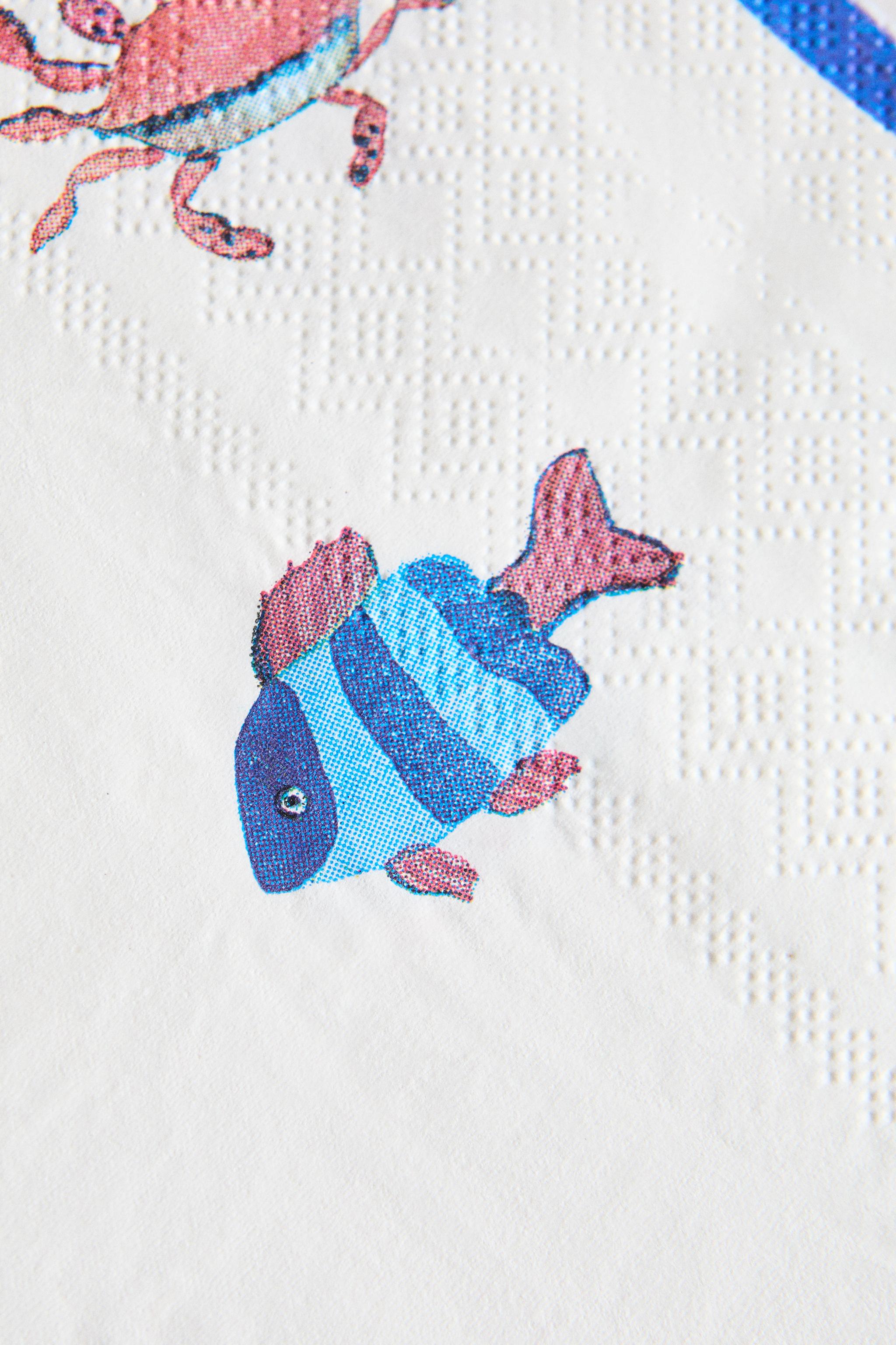 LOT DE 20 SERVIETTES PAPIER POISSONS (LOT DE 20)